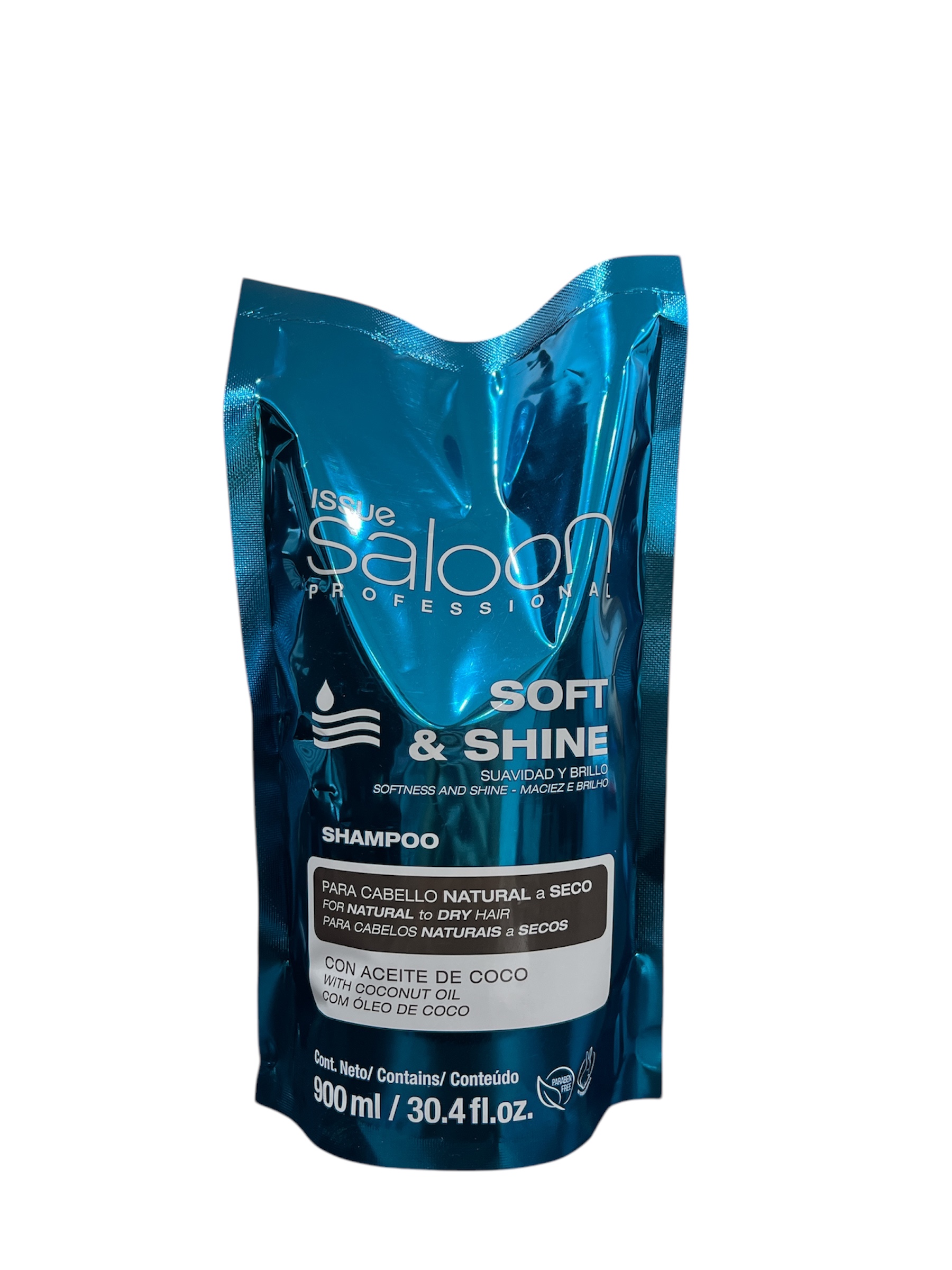SOFT & SHINE COCO Shampoo Sachet Cab. Nat. a Secos  x 900 ml Issue Saloon